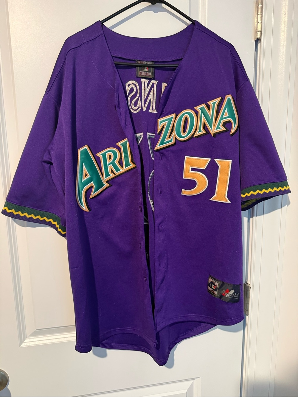 Majestic Arizona Diamondbacks Purple Randy Johnson Baseball Jersey #51